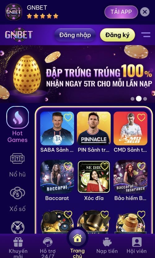 Gnbet- app game bài đổi thưởng uy tín